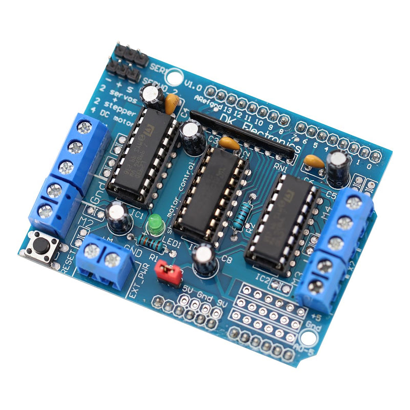 Heevhas L293D DC Motor Driver Expansion Card Stepper Motor Driver Stepper Expansion Board Motor Driver Shield (Pack of 2)