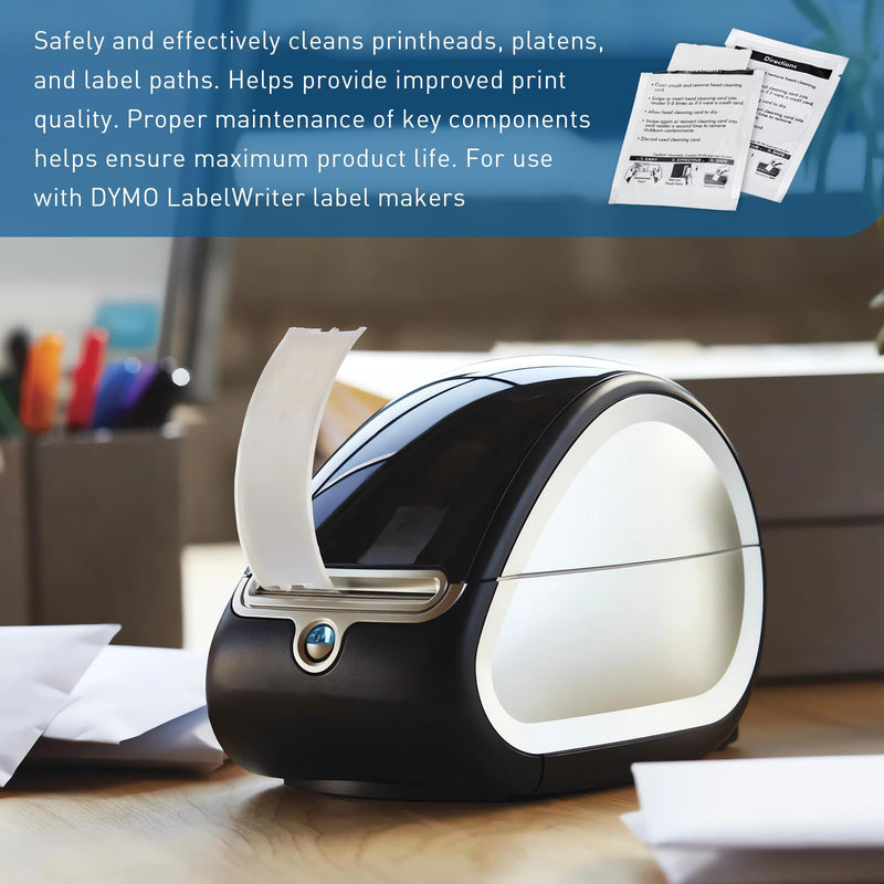 Thermal Label Printer Cleaning Card Compatible with DYMO LabelWriter Label Printers, 10-Pack (60622), Clean Printing Head LabelWriter Cleaning Cards 10 PACK