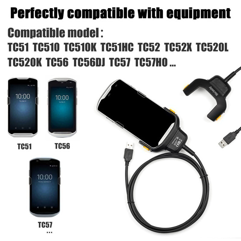 [AUSTRALIA] - Sicimly TC51 TC56 Charger,for Zebra Scanner TC51 TC510 TC510K TC52 TC56 TC57,5.4V 3A Quick Charge with 6ft PDA Handheld Computer Scanner Cable (Replace CBL-TC51-USB1-01) and USB Data Transfer. 