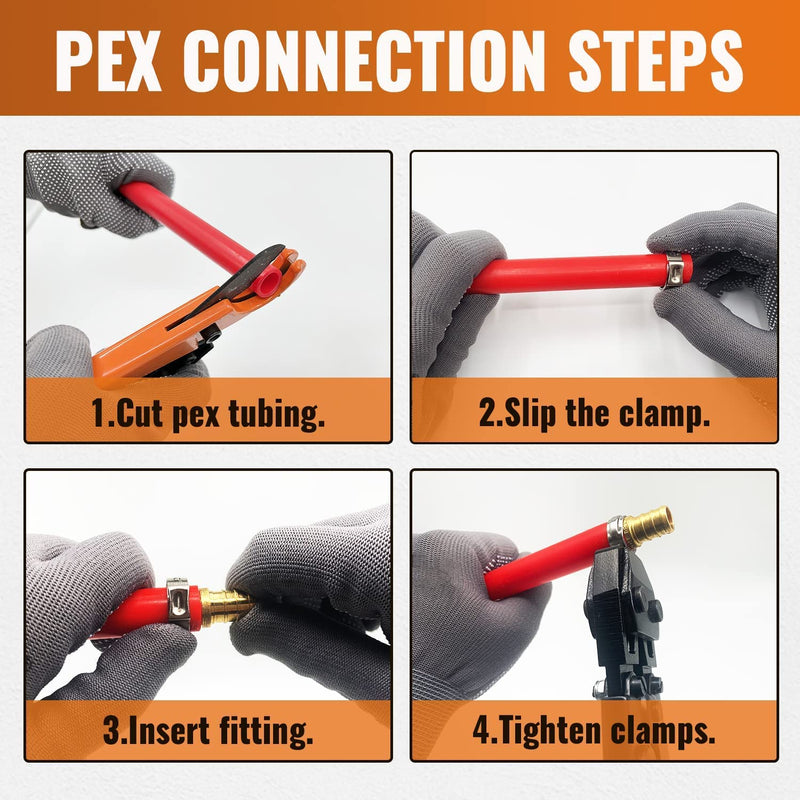 [AUSTRALIA] - SUNGATOR 6-Pack PEX 1/2" x 3/4" NPT Male Threaded Adapter Crimp Fitting, No Lead Brass 1/2" x 3/4", 6 Pack 