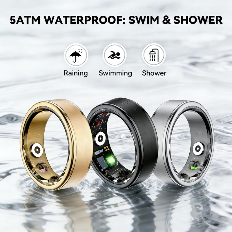 Smart Ring for Women Men,Fitness Tracker Ring with 24/7 Activity Tracking, Health Tracker Ring for Stress,Sleep Monitoring,No Subscription Fees,iOS & Android Compatible,Waterproof,Silver 13 Silver