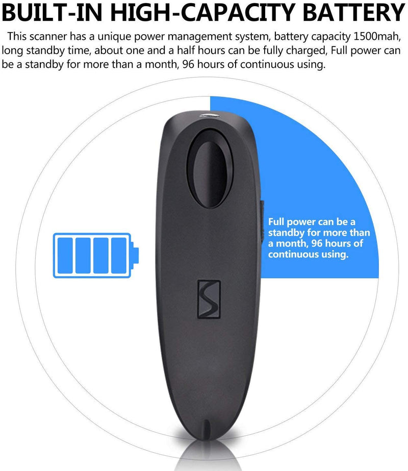 2D Bluetooth Barcode Scanner with Charging Base Dual 2.4G Wireless + Bluetooth 1D 2D Barcode Scanner QR PDF417 Data Matrix UPC Rechargeable Bar Code Scanner for Laptops/PC/Android/Apple iOS