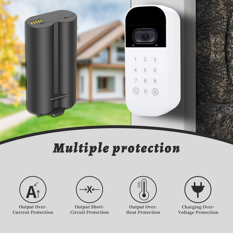 [AUSTRALIA] - 2-Pack 7000mah Battery Replacement for myQ Smart Garage Video Keypad Alarm System, Rechargeable Battery Compatible with MYQ 18650MH1-1S2P with USB-C Charging Cable, Li-ion 3.7V 25.9Wh 