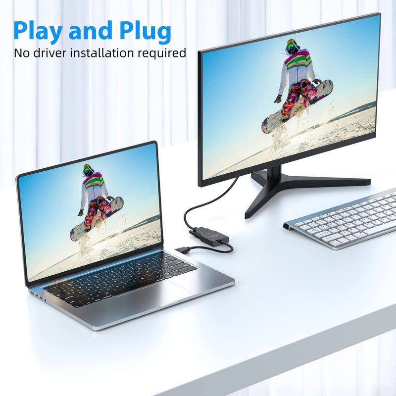 HDMI to VGA Adapter 10-Pack,(Male to Female) 1080P@60Hz | Computer HDMI to VGA Monitor Adapter for Computer, Desktop, Laptop, PC, Monitor, Projector, HDTV, Chromebook, Raspberry Pi 0.5FT
