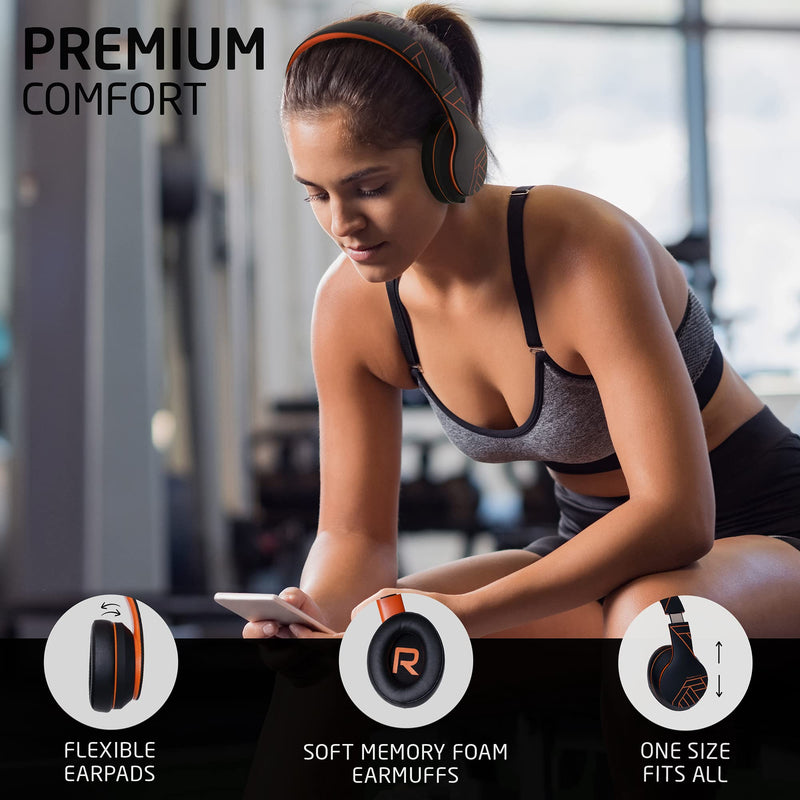 PowerLocus P6 Bluetooth Headphones Over Ear, Foldable Headphone with Hard Shell Carry Case for Travel/PC/Cell Phone