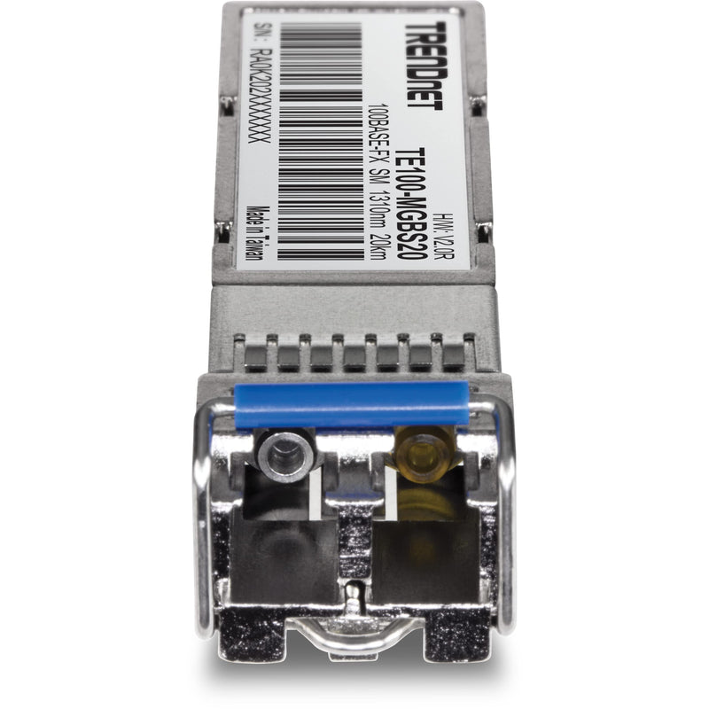 TRENDnet SFP to RJ45 100Base-FX Single-Mode LC Module, TE100-MGBS20 | Up to 12.4 Miles, Standard SFP Compatible, Up to 155Mbps Speeds, Duplex-LC Fiber Compatible,1310nm, Lifetime Protection 20 KM