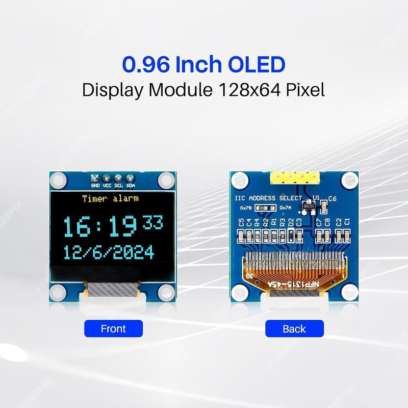 ELEGOO 0.96 Inch OLED Display Module Compact Self Luminous Mini Screens for Arduino Projects, Pack of 3
