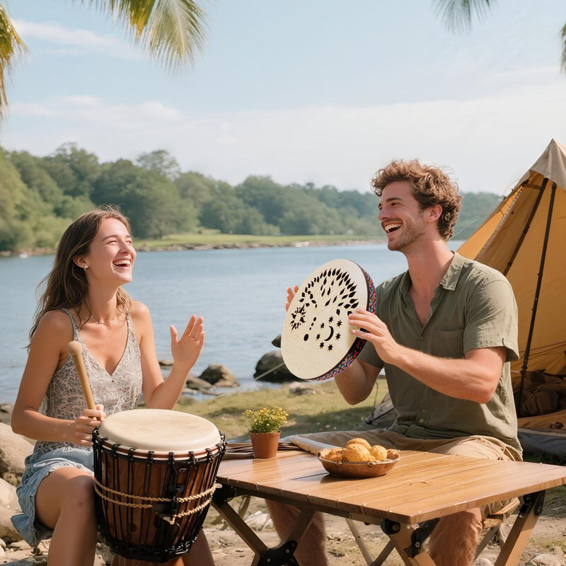 [AUSTRALIA] - 8INCH Ocean Drum,Water Stream Drum,Rain Disk "Water-Fall",Sound Healing,Onomatopoeic Music,For Performance Accompaniment（Tree of Life） 8 INCH 