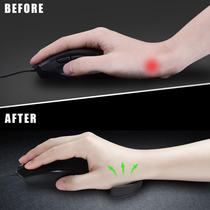 [AUSTRALIA] - JIKIOU Right-Handed Truly Ergonomic Wrist Rest for Mouse 2 Pack, Carpal Tunnel Support, Pain Relief, Anti-Fatigue, Easy Glide, Office Computer Laptop Gaming 2pcs-right-handed 
