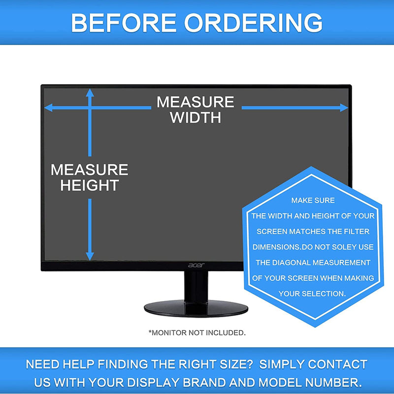 ZOEGAA 22 inch Computer Privacy Screen Filter, Compatible 16:10 Widescreen Monitor，Removable Privacy Screen Filter with Anti-Glare & Anti-Blue 22“Widescreen(16:10) black