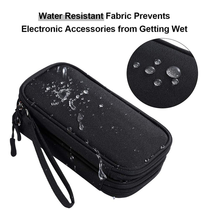 DDgro Travel Accessories Organizer Electronics Pouch for Keeping Certificates Charger/Power Bank/Cables/Mouse/Earphone (Medium, Black) Black-Medium Medium