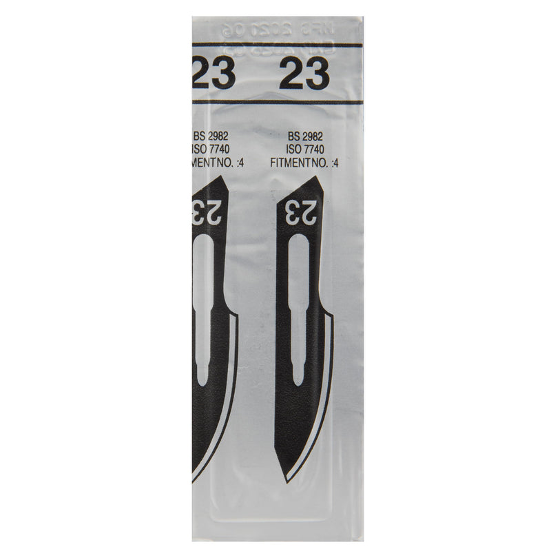 Set of 10 Sterile Scalpel Blades Figure 23 Made of Carbon Steel - Replacement Blades + 1 x Shehadeh - Scalpel Holder - Stainless Steel