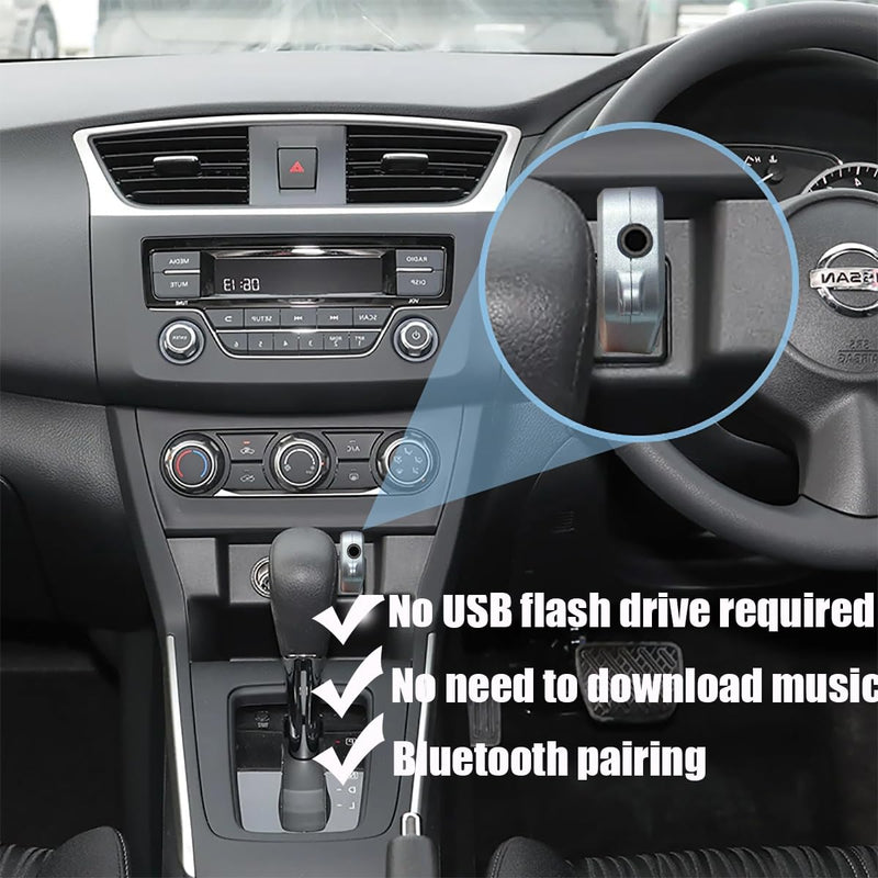 USB to Bluetooth Car Kit,Wireless Audio Adapter, Music Receiver for Home,Car Stereo Sound System,Portable Speskers,(Aux in) with 3.5mm Cable (H222 grey)¡­ H222 Grey