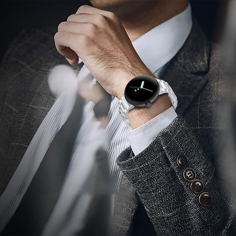 No Tool Titanium Band for Google Pixel 5/4/3 45mm & 5/4/3/2/1 41mm | Metal Strap for Pixel Watch 45mm 41mm |40% Lighter than Steel,Tool-Free Link Removal,Hypoallergenic,Fit Wrist 6"-8,6",Durable black Pixel watch 5/4/3 45mm