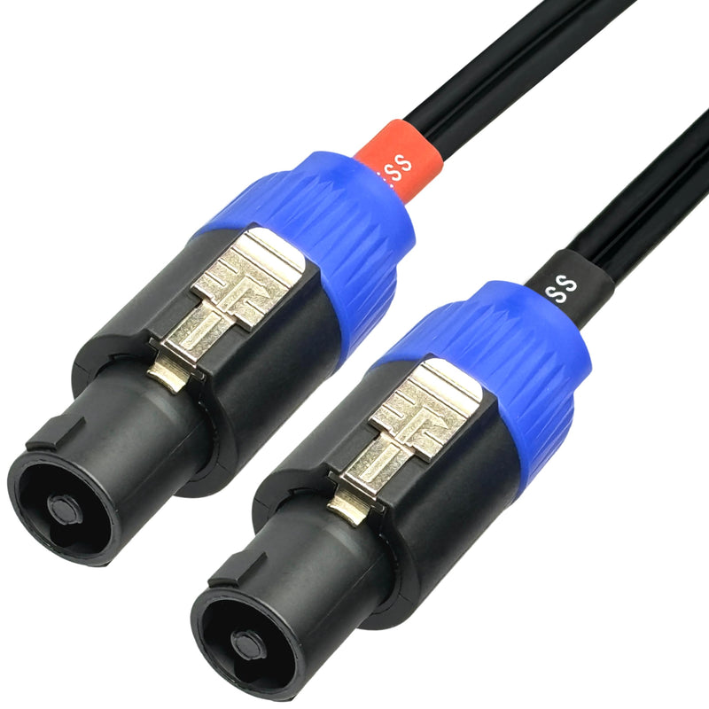 CESS-133-3f Right-angle 1/4 Inch TS Plug to Speakon Speaker/Amplifier Cable, 2 Pack (3 Feet) 3 Feet