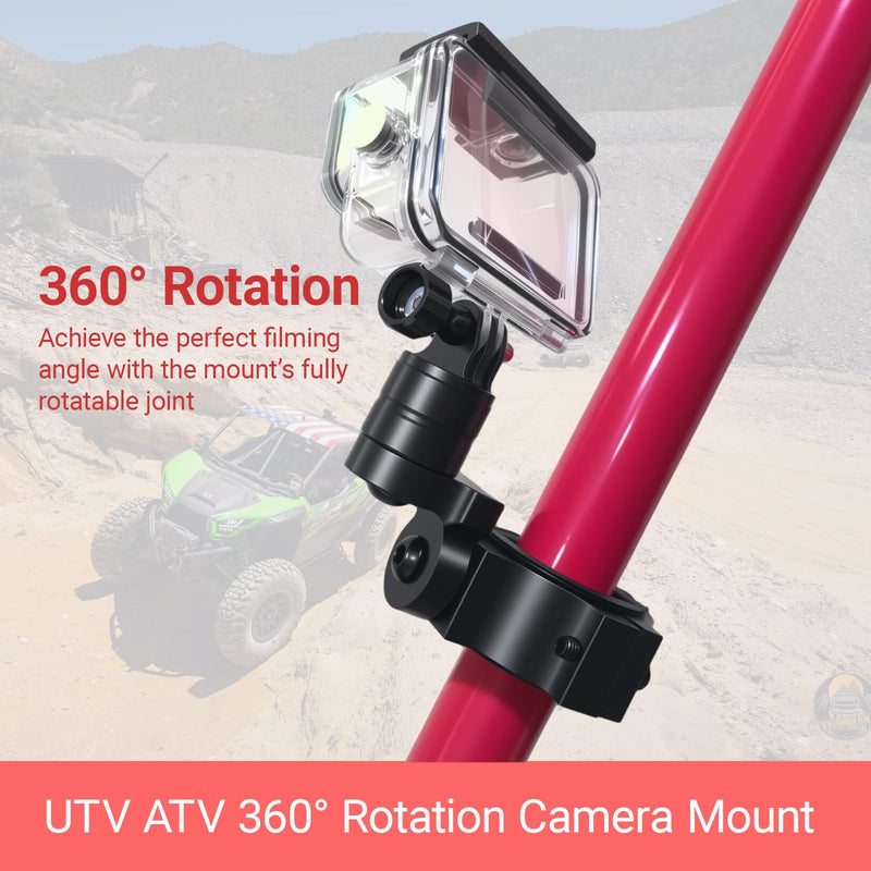 [AUSTRALIA] - UTV ATV 360° Rotation Camera Mount,Fits 1'' 1.5'' 1.75'' 2'' Tube Roll Bar,Compatible with DJL Insta360 Gopro Hero etc 