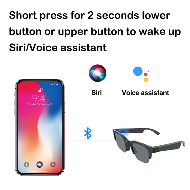 Smart Audio Sunglasses, Polarized Bluetooth Glasses for Men Women, Open Ear Sport Sunglasses with Mic & Speakers, Bluetooth 5.3, Voice Control E60