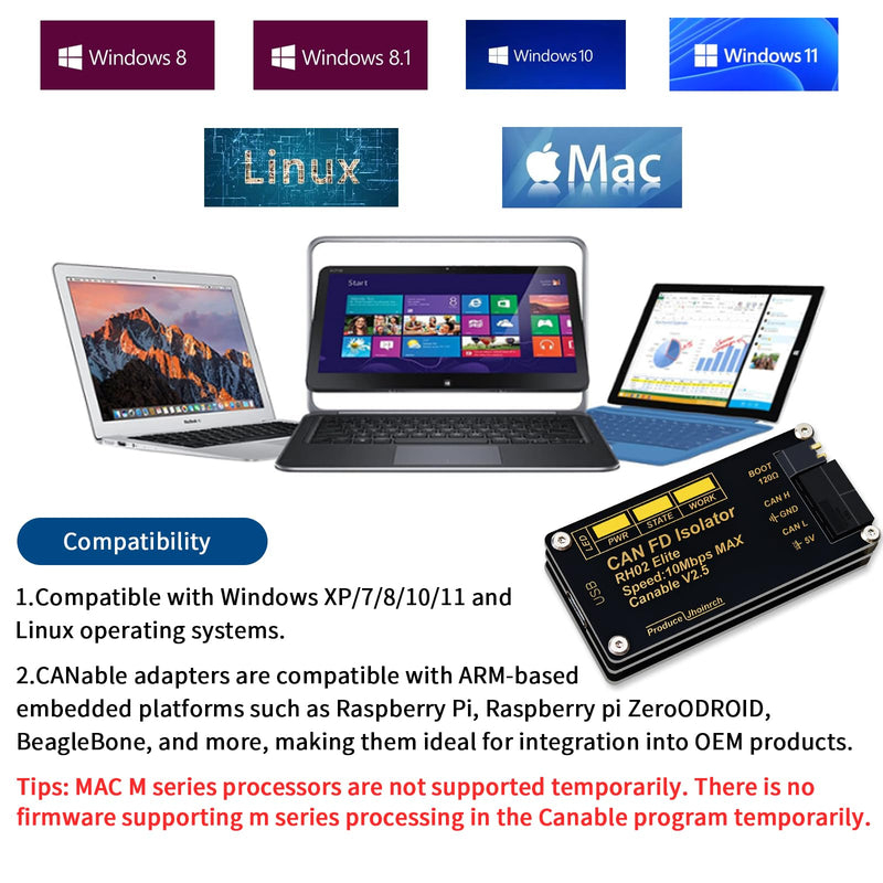 [AUSTRALIA] - Isolated USB to CAN FD Adapter Converter Based on CANable V2.5 Supports Up to 10Mbps 