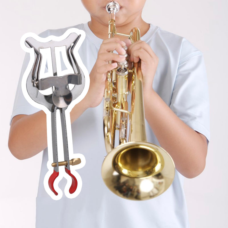 [AUSTRALIA] - Silver Lyre for Trumpet with Plating for Musical Accssories Marching Clamp-on for Instrument Parts 