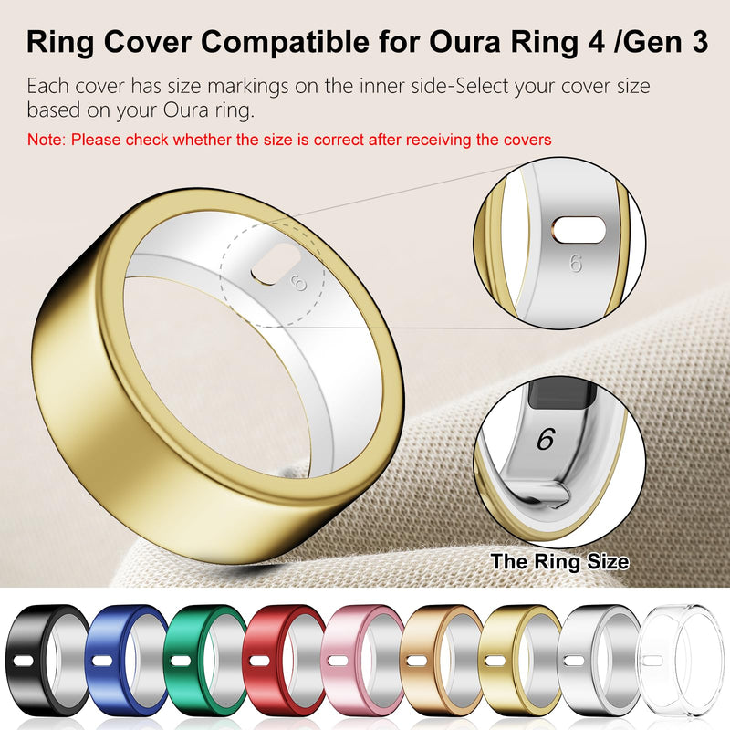 2 Pack TPU Cover and Charger Compatible for Oura Ring Gen 4- Size 6 -Accessories for Workout Gym Women Men