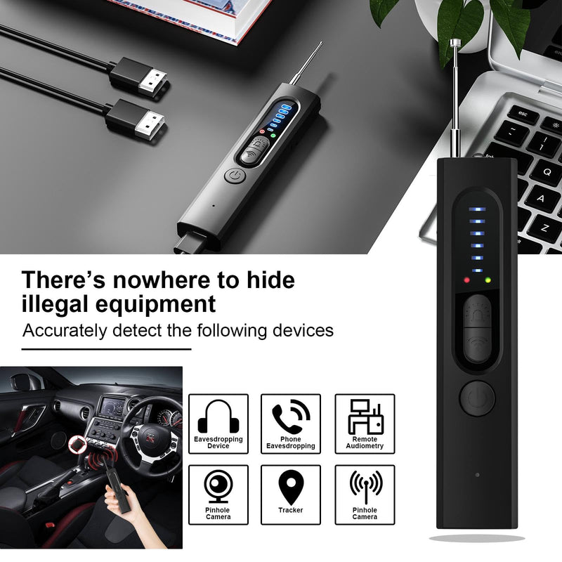 [AUSTRALIA] - Hidden Camera Detector, Anti-Spy Detector, Hidden Device GPS Detector, Camera Detector, Bug Detector, Privacy Protector, RF Wireless Signal Scanner for Hotels Office Home Travel, 5 Levels Sensitivity 