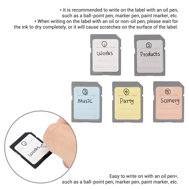 (120 Count) Multi-use Label Printable Stick-On Camera Memory Card Labels SD SDHC SDXC XQD CF CFexpress Type-B Card USB Flash Drive Removable Stickers Cards Mark Paper Labeler 120 Labels/Writable Style