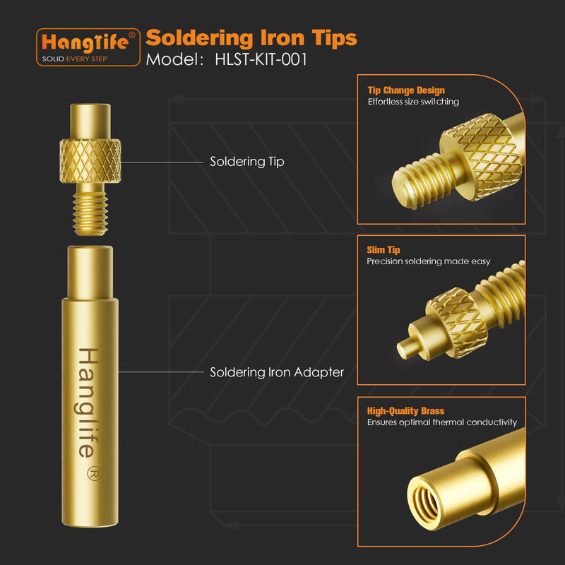 Heat-Set Insert Tips for Threaded Inserts M2 M2.5 M3 M4 M5 M6 M8, Soldering Iron Tips Compatible with Weller SP40NUS/Hakko FX-888D/900M/T18 Irons- Press Tool for Plastic 3D Printer Components Tip Change - 7 Sizes