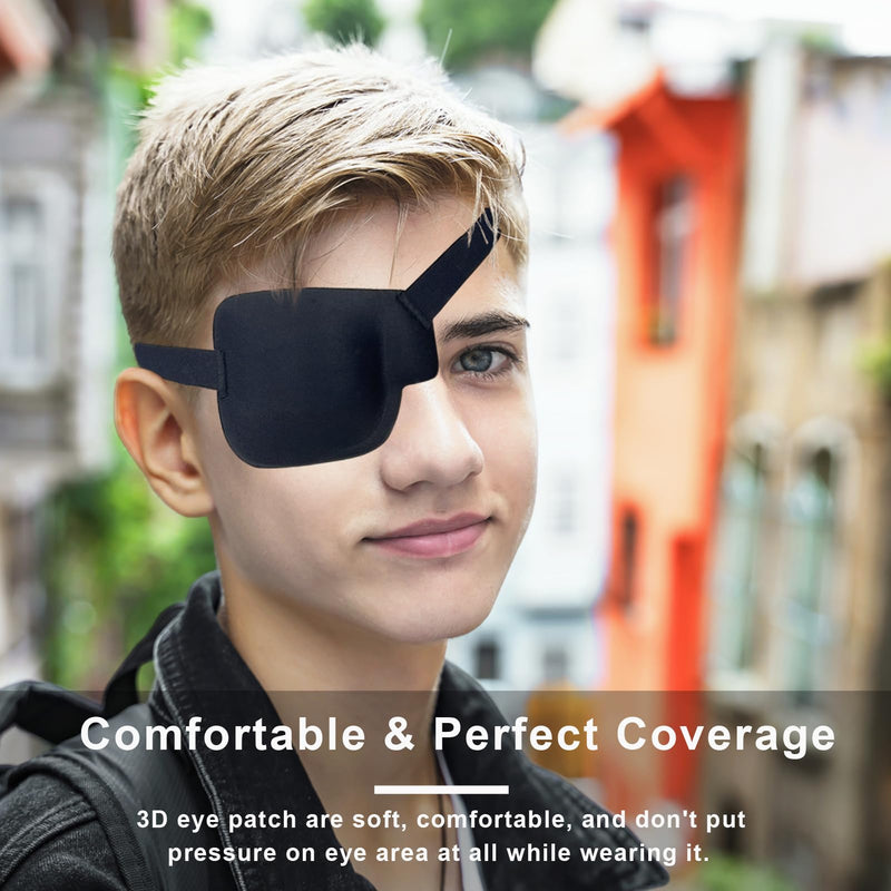Eye Patch, 2PCS Medical Eye Patches for Adults Kids, 3D Amblyopia Lazy Eye Patches for Left and Right Eye (left + right) left + right