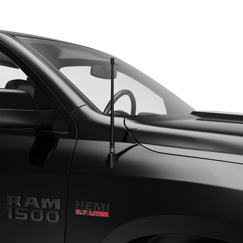 [AUSTRALIA] - RYDONAIR Short Antenna Compatible with Dodge Ram 1500 2500 3500 1990-2026 & Ford F150 F250 F350 1990-2026, Internal Copper Coil for Enhanced Reception, 13 inches Flexible Rubber Antenna Replacement 