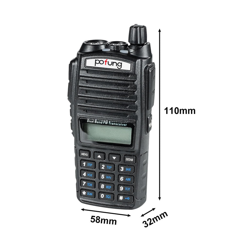 Pofung UV-82 Ham Two Way Radio, Dual Band Walkie Talkie : 136-174mhz (VHF) 400-520mhz (UHF) with Earpiece, Charger and Rechargeable Battery