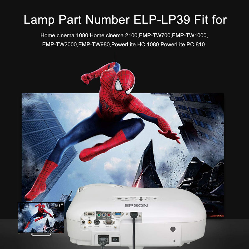 for Epson ELPLP39,V13H010L39, V13h010l39 Projector Lamp,Powerlite Home Cinema 1080ub Bulb by Molgoc