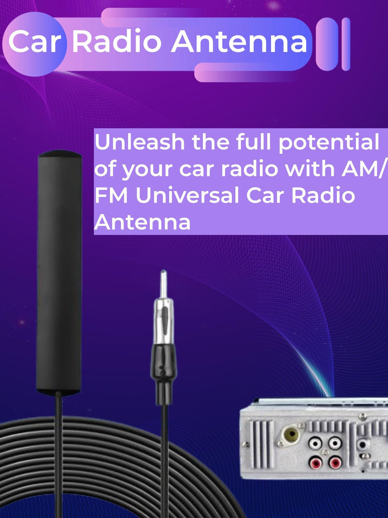 [AUSTRALIA] - Universal Car Radio Antenna Car Stereo FM AM Hidden Adhesive Mount Patch Antenna Car Radio Media Receiver Player Amplifier Antenna Connector for Vehicle Truck SUV Car 