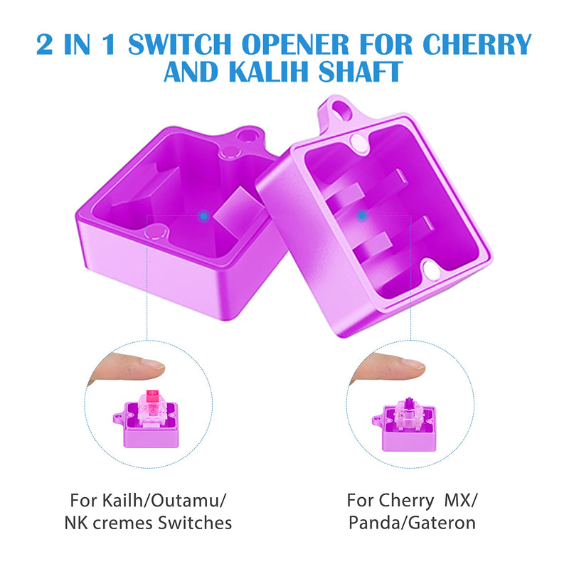 HONKID Switch Opener Aluminum Keyboard Switch Opener for Cherry MX Gateron Kailh Outemu and Panda Mechanical Switches with Metal Magnet (Purple) purple