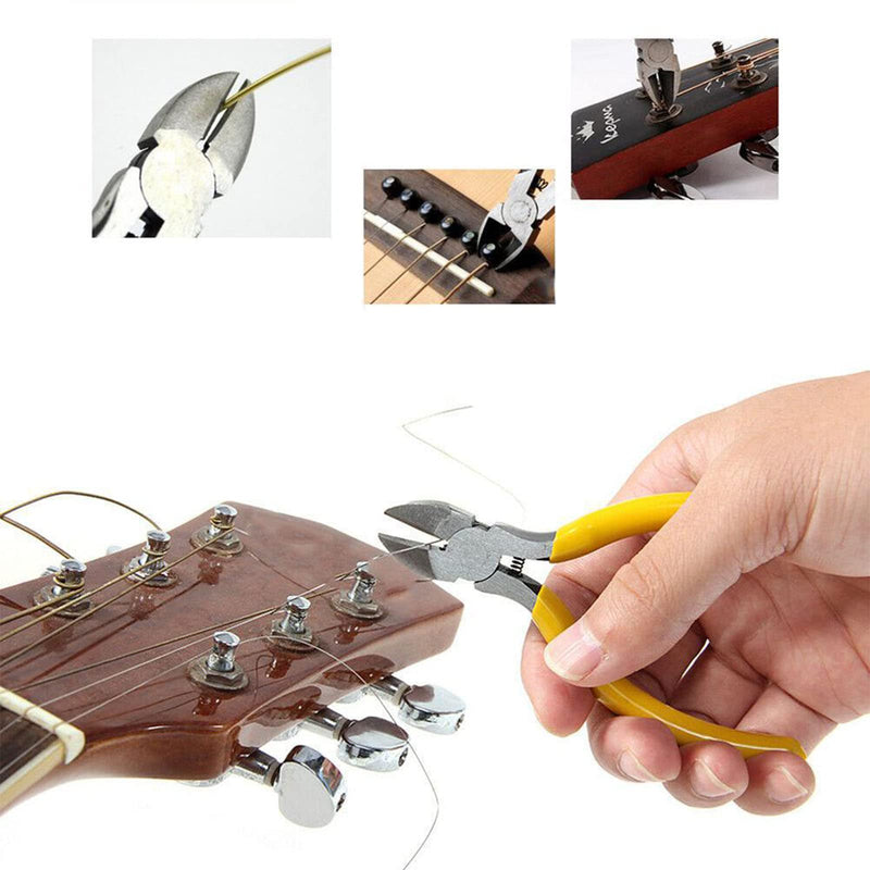 28PCS Guitar Tool Kit,Guitar Repair Tools Kit,Professional Guitar Repairing Maintenance Tool Kit with Wire Plier String Organizer Fingerboard Protector Hex Wrenches Files String Action Ruler Spanner 28PCS