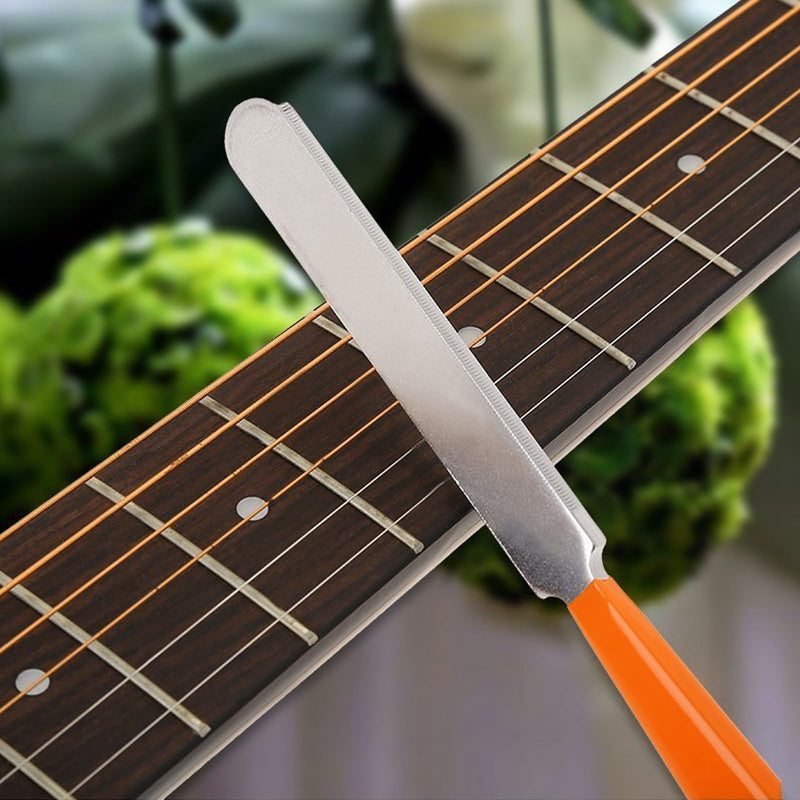 Guitar Luthier Tool Set,Including Fret Crowning File,Guitar Radius Gauge,String Action Ruler Gauge,Blades Feeler Gauge,Needle File,Fingerboard Guards for Guitar and Bass Setup