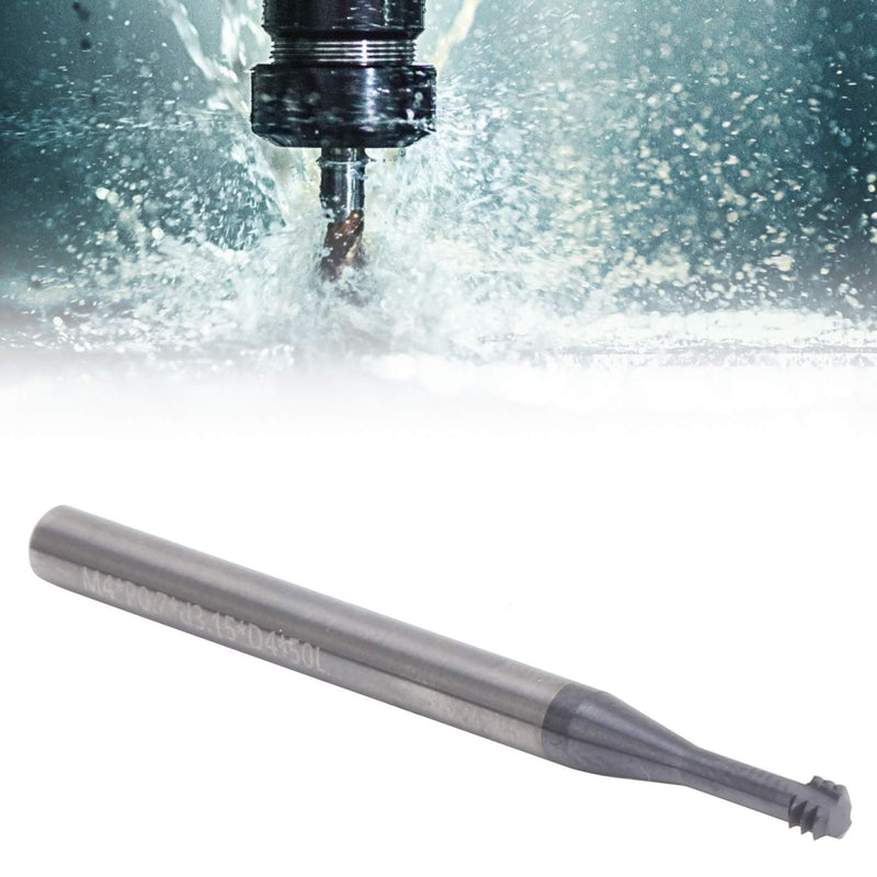 Cutting Cutter, 3-Tooth Metric 60° Tungsten Steel Thread Cutter, M4 x 0.7 x D4 x 50, Can Be Used for Aluminium, Copper, Stainless Steel, Alloy Steel