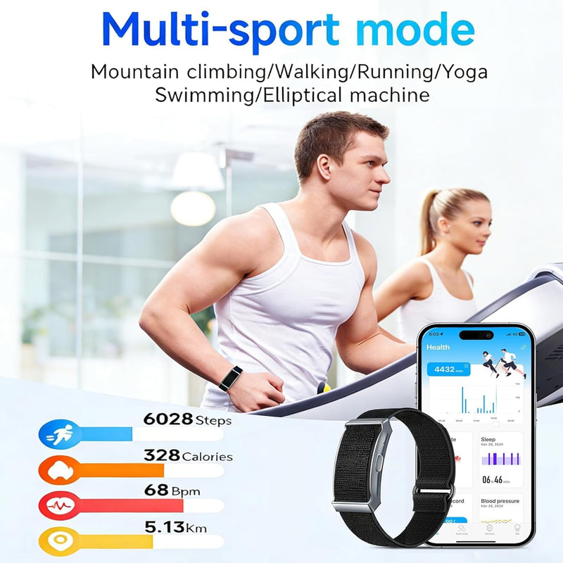 Smart Health Tracker for Men Women,Heart Rate Monitor Wristband Fitness Smart Bracelet Sleep Tracker Step Counter Pedometer Multi Sport Modes Waterproof Wearable Activity Tracker (Black) Black