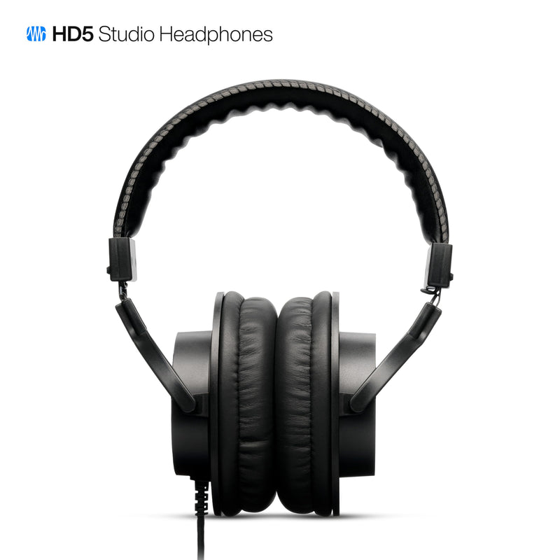 PreSonus HD5 Professional Monitoring Headphones —Wired, Closed-Back, Over-Ear Studio Recording Headphones for Professional Mixing and Monitoring Black