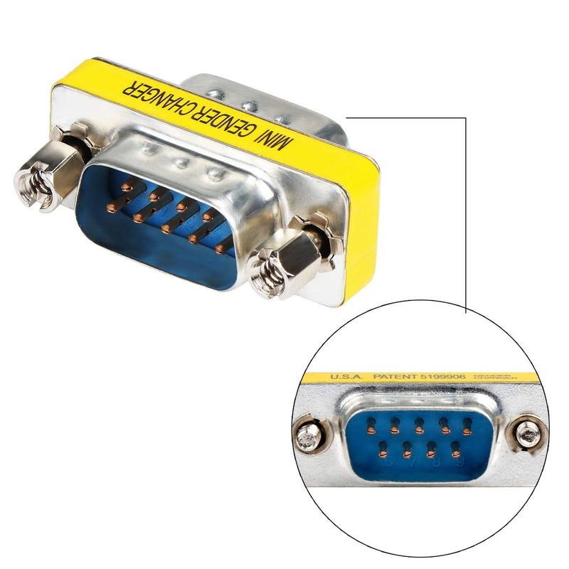 abcGoodefg 9 Pin RS-232 DB9 Male to Male Female to Female Serial Cable Gender Changer Coupler Adapter (10 Pack, DB9 Male to Male Female to Female) 10 PACK