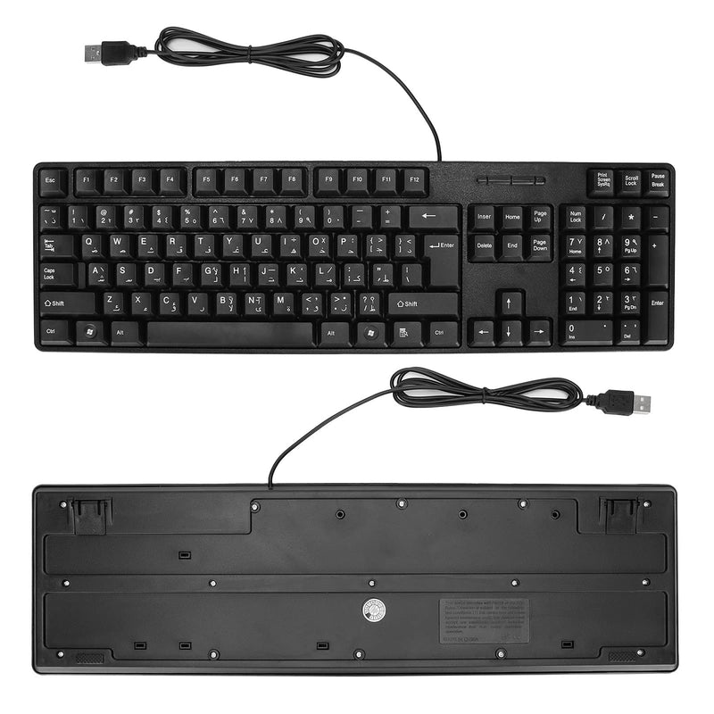 Kafuty-1 MC-689 USB Wired PC Computer Keyboard, Arabic Keyboard/English Keyboard, Ergonomic Mechanical Keyboard for Office PC Home or Business Laptops