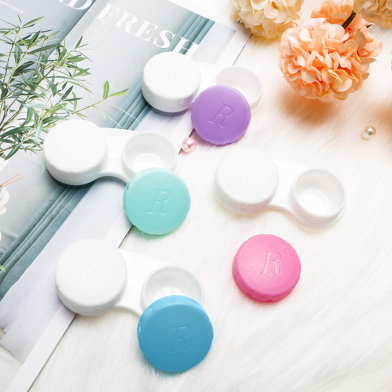 12PCS Contact Lens Case, Colorful Contact Lens Box Left/Right Eyes Holder Container, Outdoor Mini Contact Lens Soak Storage Kit for Travel&Home.
