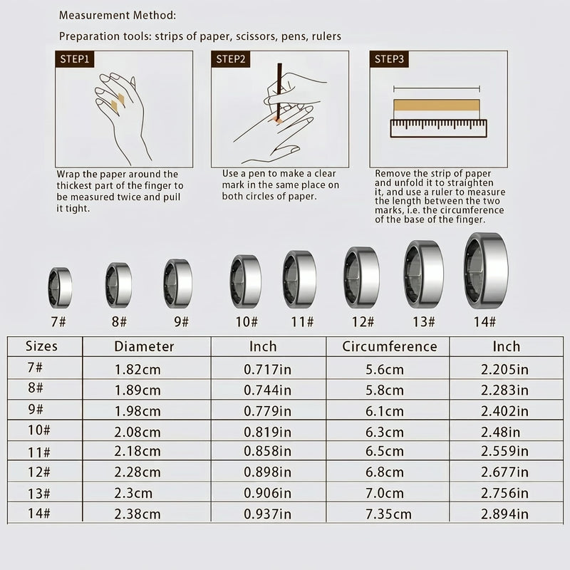 KIRAMA Smart Health Ring for Women Men Fitness Tracker with Heart Rate, Support Sleep Monitoring and Exercise Recording, IP68 Waterproof for iOS and Android, No APP Fee，Ultra-Thin Design (Silver, 7) Silver