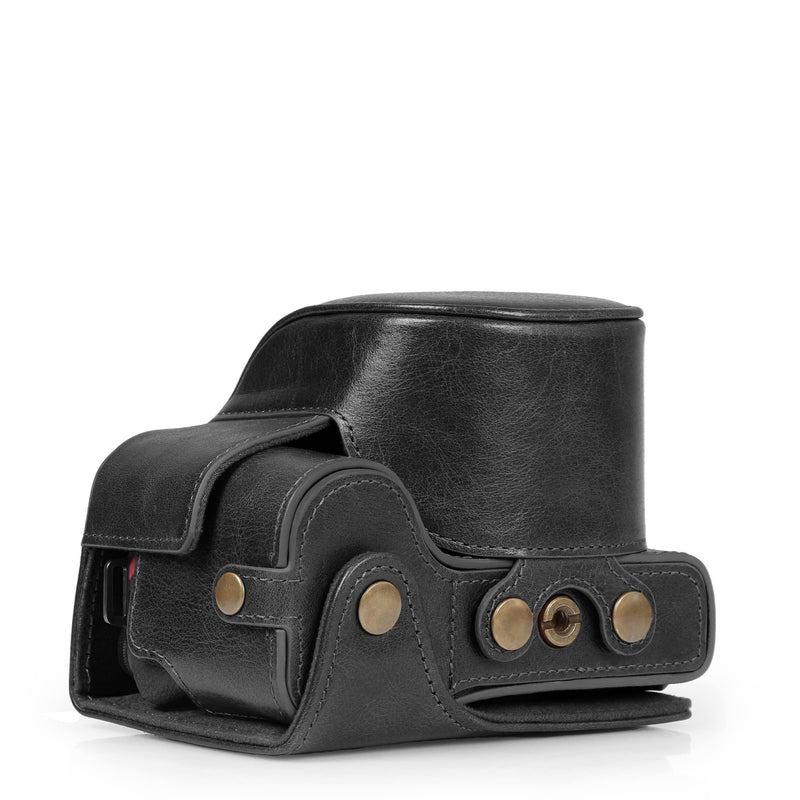 MegaGear Ever Ready Genuine Leather Camera Case Compatible with Nikon Z30 (16-50mm)(Black) Black