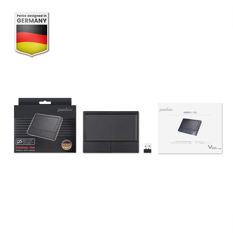Perixx PERIPAD-704 Wireless Touchpad, Portable Track Pad for Desktop and Laptop User, Large Size 4.72x3.54x0.74 inches (Wireless), Black