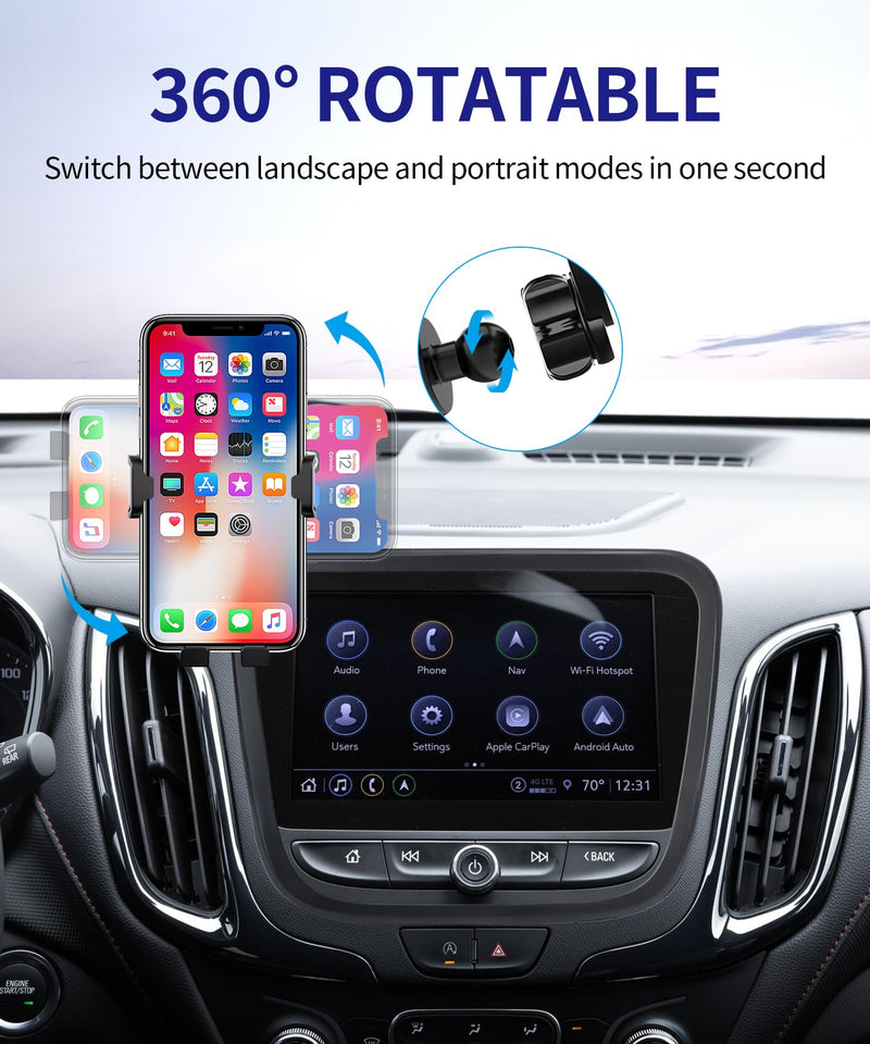 Car Phone Holder for Chevrolet Equinox/Malibu 2018-2024, 7/8" Screen Mount | Malibu 2016-2025, Universal Mechanical clip Cell phone Mount Accessories Fit iPhone Android,Automobile GPS Dashboard Cradle 7/8-inch for 2018-2024 Equinox