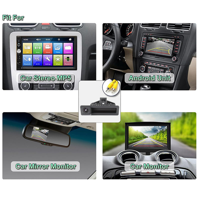 GreenYi AHD 720P Vehicle Backup Camera for BMW E82 E88 E84 E90 E91 E92 E93 E70 E60 E61 E39 3 5 X5 X6, Car Rear View 170 Fisheye Lens IP68 Waterproof Trunk Handle Camera
