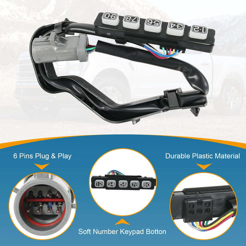 Keyless Entry Wired Door Keypad Actuator Push Button Array Manual Touch | Compatible with Ford F-150 2004-2014 Compatible with Lincoln Mark LT 2006-2008 Replace# AL3Z-14A626-AA