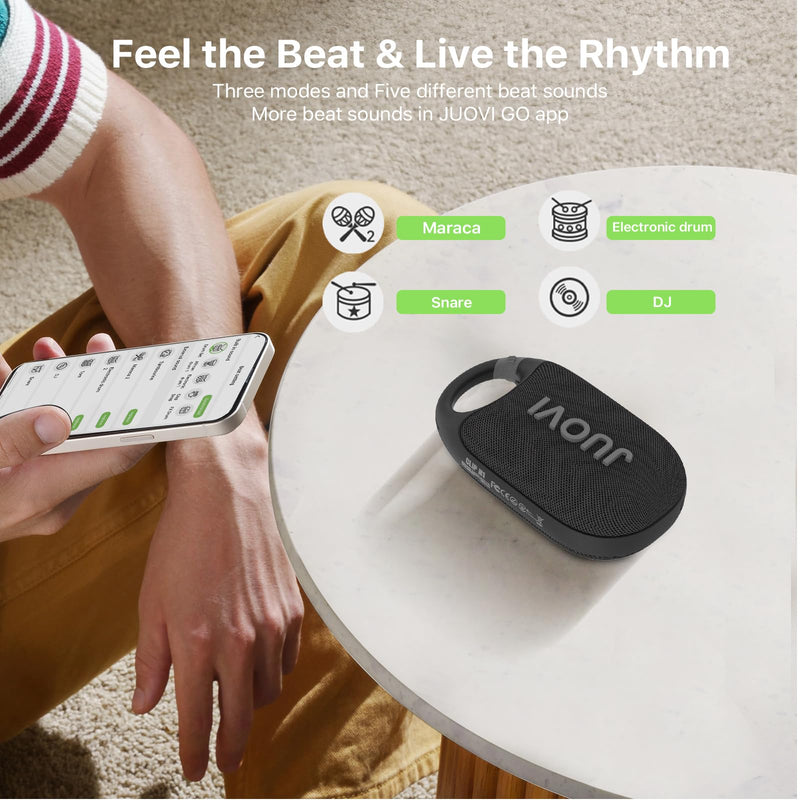 [AUSTRALIA] - JUOVI Clip Wireless Portable Bluetooth Speaker, 24H Playtime Mini Shower Speaker IP68 Waterproof & Dustproof HD Sound Integrated Carabiner, for Home Outdoor and Travel Black CLIP J1 
