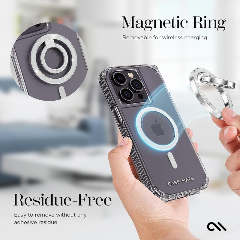Case-Mate Magnetic Phone Grip and Phone Ring Holder - Magnetic iPhone Holder - Removable MagSafe iPhone Accessories - Rotatable Kickstand for iPhone 15 Pro Max/ 14 Pro Max/ 13 Pro Max -Twinkle Diamond Twinkle Diamond