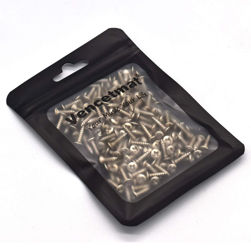 100 Pack #4 x 1/2 inch Stainless Steel Guitar Pickguard Screws Phillips for Fender Guitars